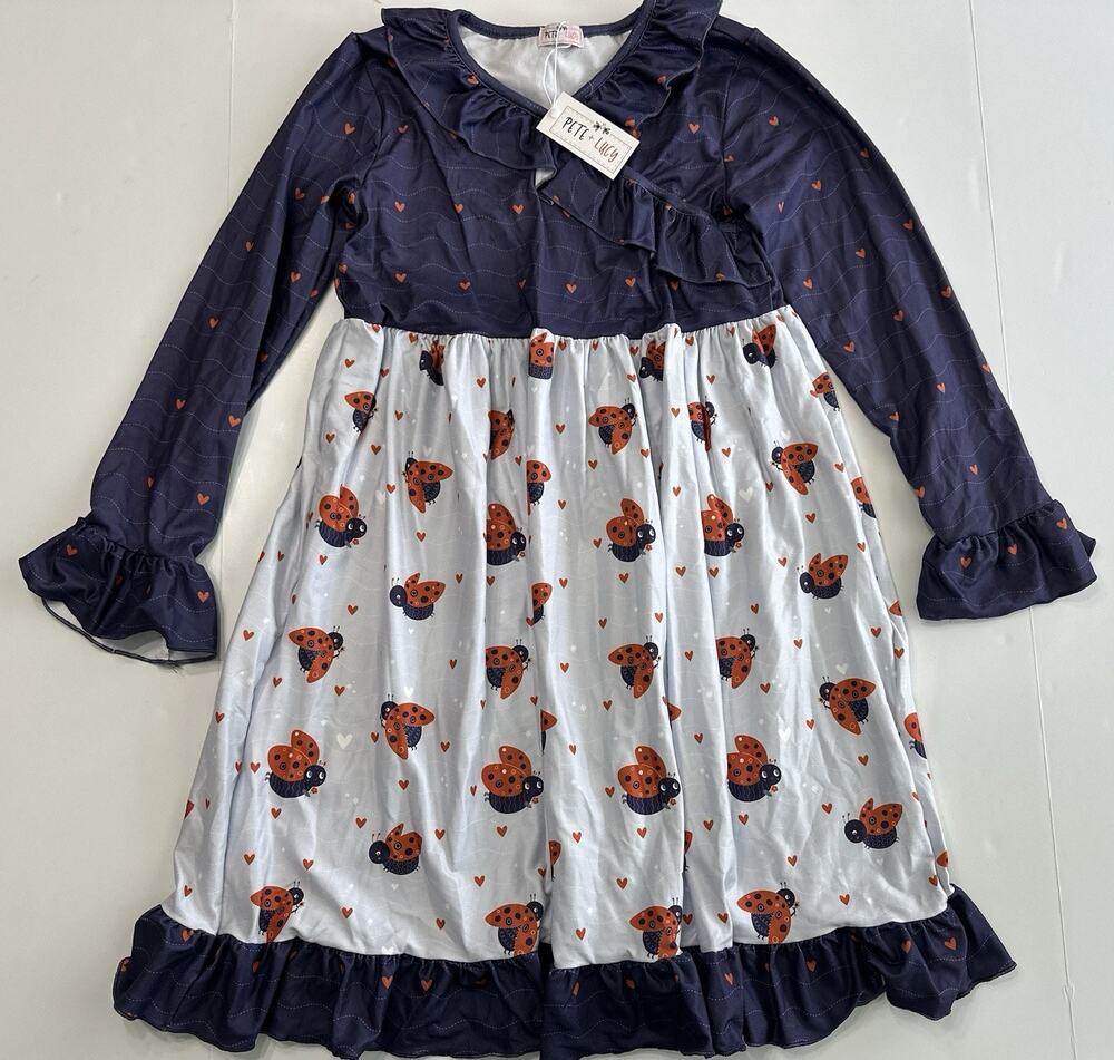 Pete & Lucy In Love With Ladybugs Dress 10/12 NEW NWT